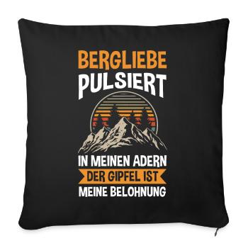 Bergsteiger Wandern Wanderer Klettern Bergsteigen - Sofakissenbezug 45 x 45 cm - Schwarz - Vorne