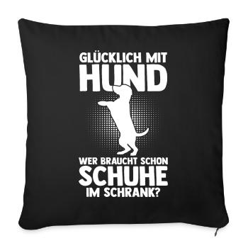 Dog Dog Owner Dog Owner Dog Motif Dogs - Sofa pillowcase 17,3'' x 17,3'' (45 x 45 cm) - black - Front