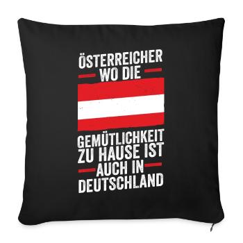 Austrian German Austria - Sofa pillowcase 17,3'' x 17,3'' (45 x 45 cm) - black - Front
