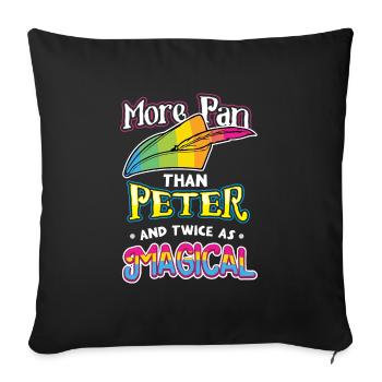 More Than Peter And Twice As Magical LGBT Gift - Sofa pillowcase 17,3'' x 17,3'' (45 x 45 cm) - black - Front