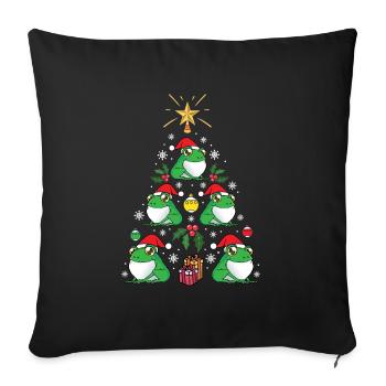 Amoureux des animaux drôle de grenouille arbre de Noël vacances - Housse de coussin décorative 45 x 45 cm - noir - Devant