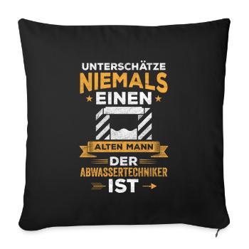 Fachkraft Abwassertechnik Kläranlage Abwasser - Sofakissenbezug 45 x 45 cm - Schwarz - Vorne