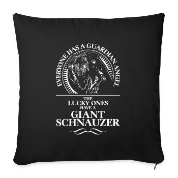 SCHNAUZER GÉANT ange gardien chien canin WILSIGNS - Housse de coussin décorative 45 x 45 cm - noir - Devant