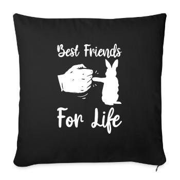 Best Friends For Life Rabbit Easter - Sofa pillowcase 17,3'' x 17,3'' (45 x 45 cm) - black - Front