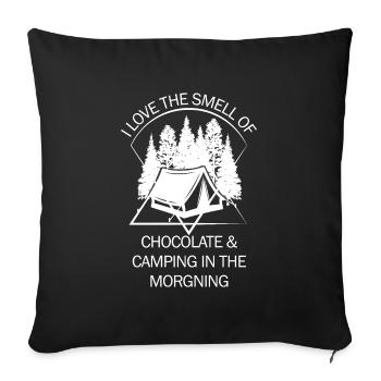 Tente Camping Camper Scout Bivouac - Housse de coussin décorative 45 x 45 cm - noir - Devant