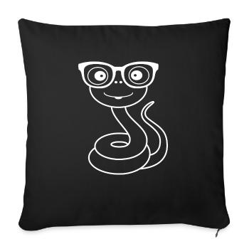 Lunettes serpent - Housse de coussin décorative 45 x 45 cm - noir - Devant