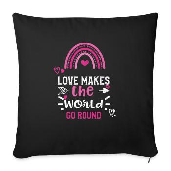 L’amour fait tourner le monde - Housse de coussin décorative 45 x 45 cm - noir - Devant