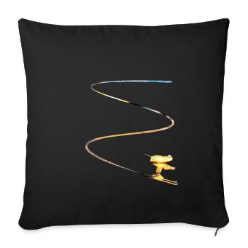 Skier Winter Sports Holiday Snow Ski skiing - Sofa pillowcase 17,3'' x 17,3'' (45 x 45 cm) - black - Front
