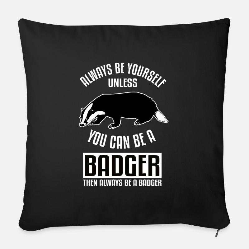Je suis un blaireau - Housse de coussin décorative 45 x 45 cm - noir