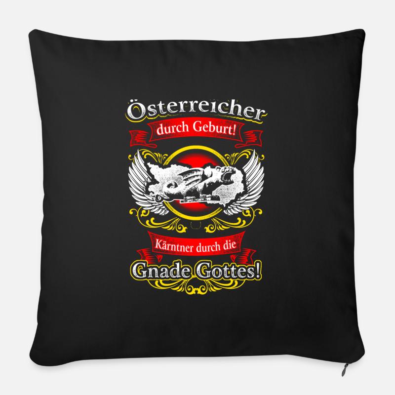 Kärntner Stolz: Österreicher durch Geburt - Sofakissenbezug 45 x 45 cm - Schwarz