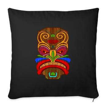 Tiki Paradise Tiki Masque Hawaii Été - Housse de coussin décorative 45 x 45 cm - noir - Devant