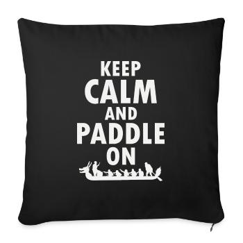 Dragon Boat Racing Crew Paddlers Water Sport - Sofa pillowcase 17,3'' x 17,3'' (45 x 45 cm) - black - Front