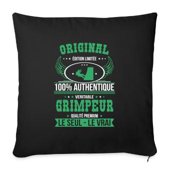 Authentique et véritable grimpeur - Original - Housse de coussin décorative 45 x 45 cm - noir - Devant