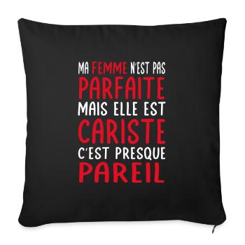 My wife is not perfect but she is a forklift driver - Sofa pillowcase 17,3'' x 17,3'' (45 x 45 cm) - black - Front