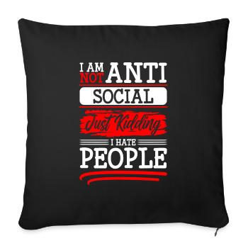 Hate Man-haters - Sofa pillowcase 17,3'' x 17,3'' (45 x 45 cm) - black - Front