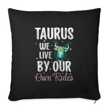 Taureau Symbole de la Terre Naissance - Housse de coussin décorative 45 x 45 cm - noir - Devant