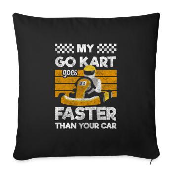 Gokart Karting Racing Racing - Sofa pillowcase 17,3'' x 17,3'' (45 x 45 cm) - black - Front