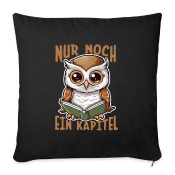 Buch Bücherwurm Eule Leseratte Lesen Bibliothek - Sofakissenbezug 45 x 45 cm - Schwarz - Vorne