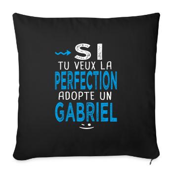 Gabriel Si tu veux la perfection adopte un gabriel - Housse de coussin décorative 45 x 45 cm - noir - Devant