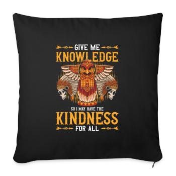 Totem Crâne Corbeau Liberté - Housse de coussin décorative 45 x 45 cm - noir - Devant