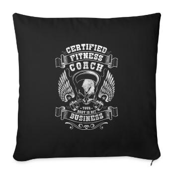 Trainer Muscles Pumping Bench Press - Sofa pillowcase 17,3'' x 17,3'' (45 x 45 cm) - black - Front