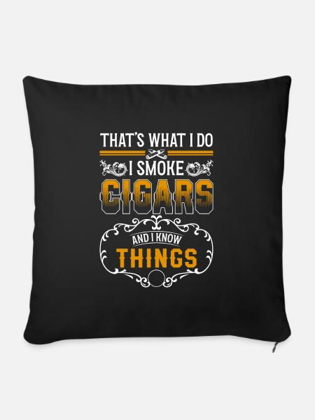 Tabak Zigarre Kippe Droge - Sofakissenbezug 45 x 45 cm - Schwarz