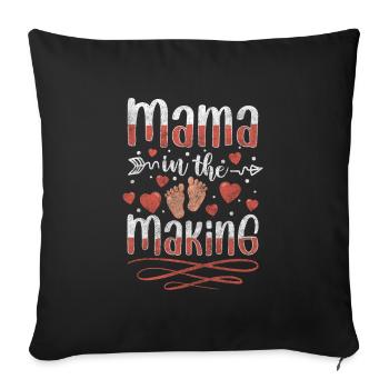 Baby Mom Offspring Belly - Sofa pillowcase 17,3'' x 17,3'' (45 x 45 cm) - black - Front