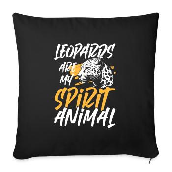 Léopard, Grand Chat, Prédateur - Housse de coussin décorative 45 x 45 cm - noir - Devant