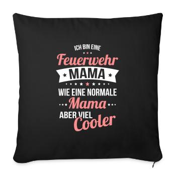 Maman pompier comme une maman normale beaucoup plus cool - Housse de coussin décorative 45 x 45 cm - noir - Devant