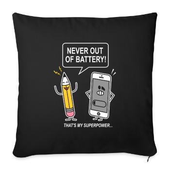funny humor sarcasm smartphon - Sofa pillowcase 17,3'' x 17,3'' (45 x 45 cm) - black - Front