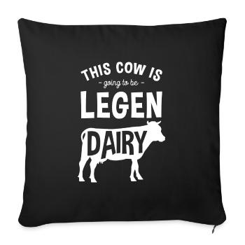 Kuh Landwirt Muh Tierliebe - Sofakissenbezug 45 x 45 cm - Schwarz - Vorne