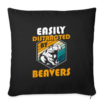 Animal Dam Canada Teeth - Sofa pillowcase 17,3'' x 17,3'' (45 x 45 cm) - black - Front