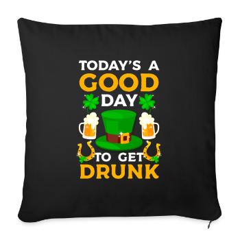 Ireland Shamrock Holidays Celtic - Sofa pillowcase 17,3'' x 17,3'' (45 x 45 cm) - black - Front
