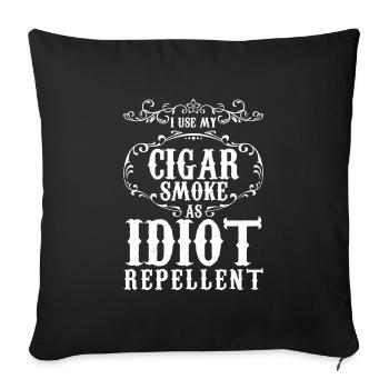 Fumer Lounge Whisky - Housse de coussin décorative 45 x 45 cm - noir - Devant