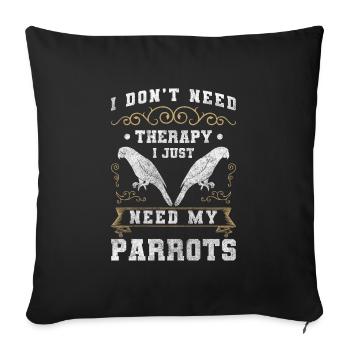 Birds Plumage Grey Parrot Exotic - Sofa pillowcase 17,3'' x 17,3'' (45 x 45 cm) - black - Front