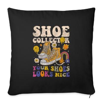 Les amateurs de chaussures adorent frapper - Housse de coussin décorative 45 x 45 cm - noir - Devant