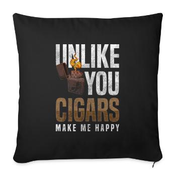 Zigarre Raucher Gentlemen Club Luxus Qualm - Sofakissenbezug 45 x 45 cm - Schwarz - Vorne