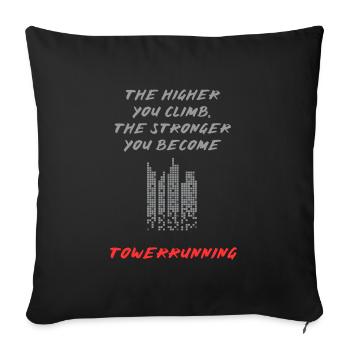 Towerrunning, Stairclimbing Elite Workout - Sofa pillowcase 17,3'' x 17,3'' (45 x 45 cm) - black - Front