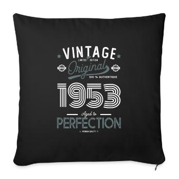 AGE TO PERFECTION 1953 birthday gift 69 years - Sofa pillowcase 17,3'' x 17,3'' (45 x 45 cm) - black - Front