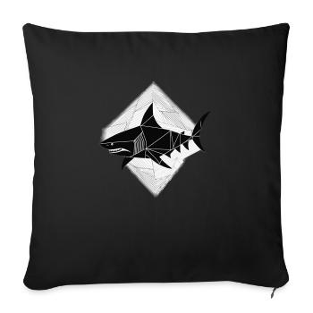 Requin - Housse de coussin décorative 45 x 45 cm - noir - Devant