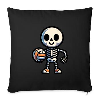 Skeleton with volleyball - Sofa pillowcase 17,3'' x 17,3'' (45 x 45 cm) - black - Front