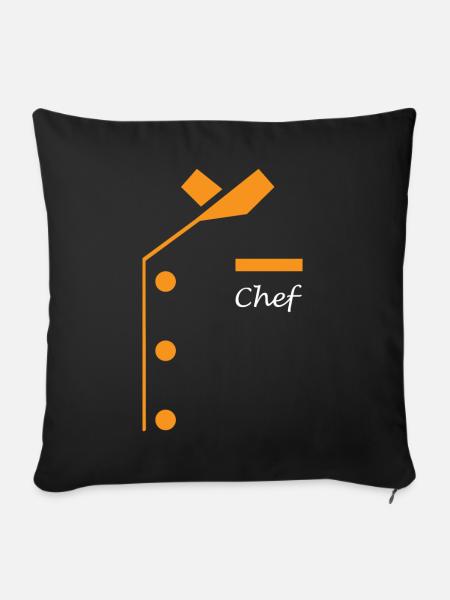 Chefkoch Uniform Lustiges Kochen - Sofakissenbezug 45 x 45 cm - Schwarz