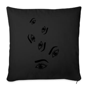 Symbole de l’œil - Housse de coussin décorative 45 x 45 cm - noir - Devant