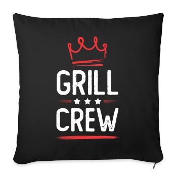 Équipage de grillades - Housse de coussin décorative 45 x 45 cm - noir - Devant