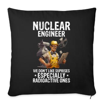 Nuklearingenieur für Kernkraftwerk und Kernenergie - Sofakissenbezug 45 x 45 cm - Schwarz - Vorne