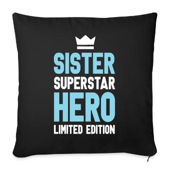 Sister Limited Edition Saying - Housse de coussin décorative 45 x 45 cm - noir - Devant