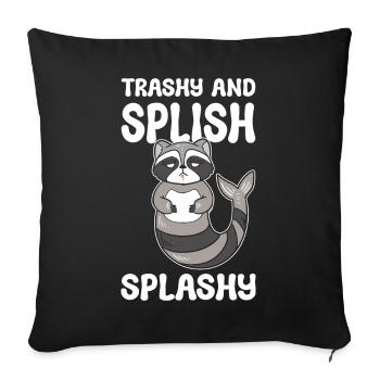 Lustiger Waschbärmüll Veterinärassistent - Sofakissenbezug 45 x 45 cm - Schwarz - Vorne