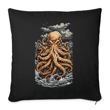 Ukiyo-e Octopus Retro Japanese Sea Art - Sofa pillowcase 17,3'' x 17,3'' (45 x 45 cm) - black - Front