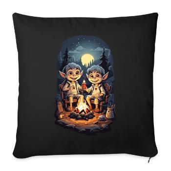 Halloween Camping Vampire Kids Cartoon - Sofa pillowcase 17,3'' x 17,3'' (45 x 45 cm) - black - Front