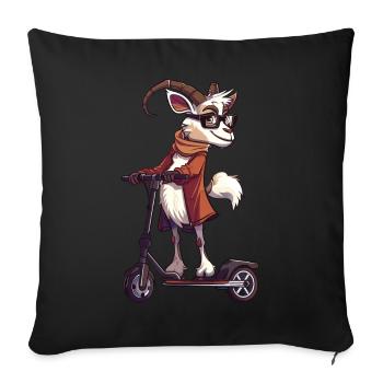 Rouleau de chèvre - Housse de coussin décorative 45 x 45 cm - noir - Devant
